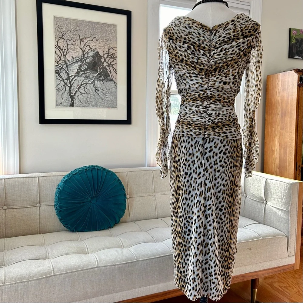 Tadashi Collection Leopard Mesh Dress - Picture 3 of 8